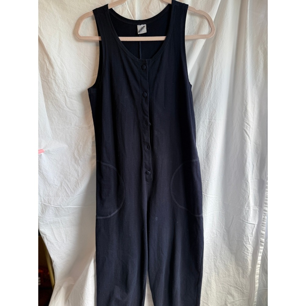 Dimensione Danza Navy Blue Sleeveless Button Front Jumpsuit Made in Italy M